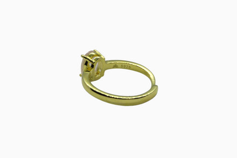 Divya दिव्या | Rosenquarz | Ring | 18K Vermeil Vergoldung